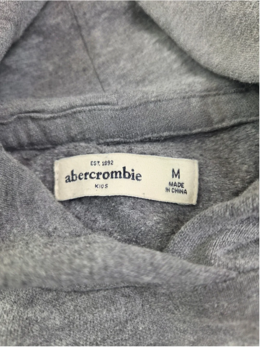 Girls Abercrombie & Fitch Hoodie Sweatshirt Size M Grey White #1672